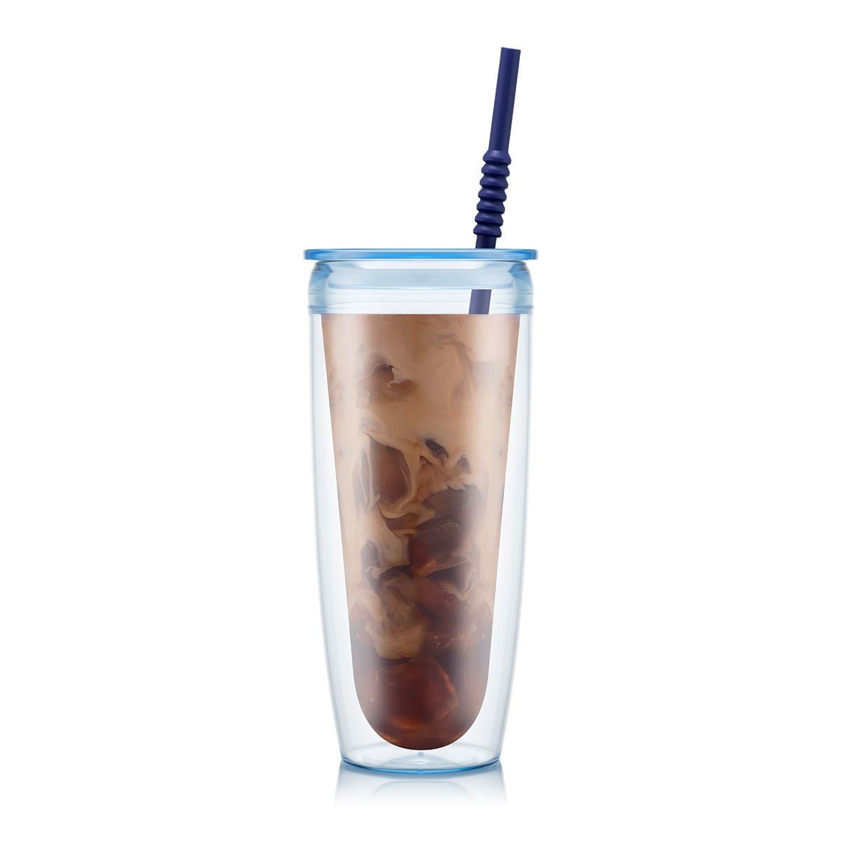 BODUM PAVINA TO GO — Dvoustěnné sklenice, Translucent - Modrá Moon, 1